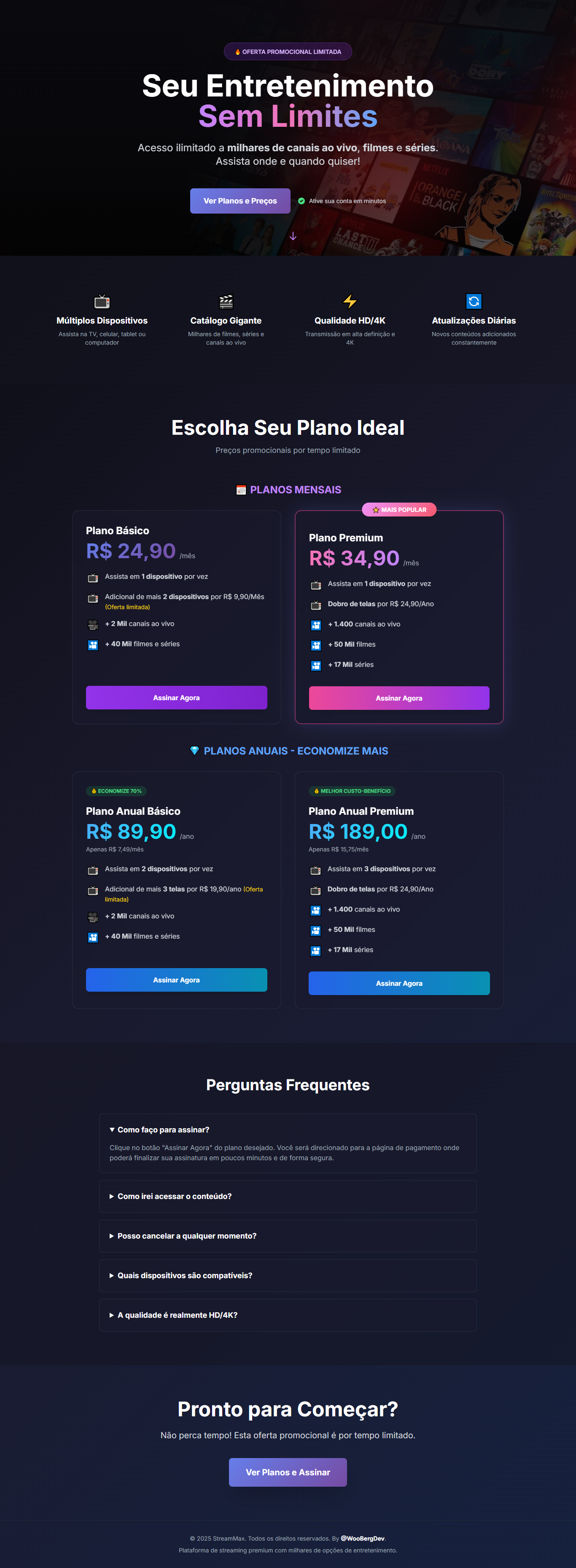 Site de e-commerce moderno com produtos em destaque